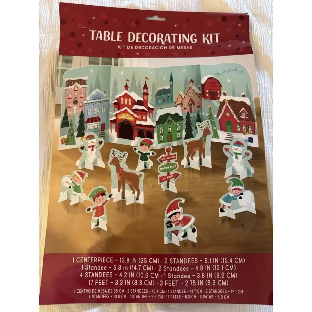Christmas Decorations Set of 2 Centerpiece Reindeer Garland Reindeer Snowmen